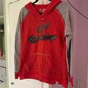 Majestic NHL Red Wings Hoodie - Red and Gray